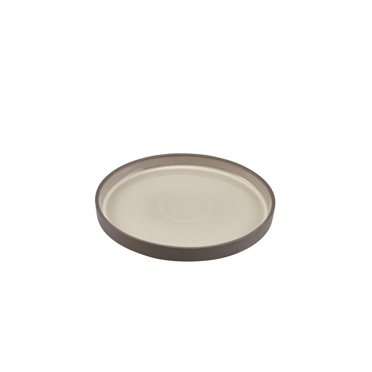 Kava grey porcelain presentation plate 20cm with unglazed wall, alternative view