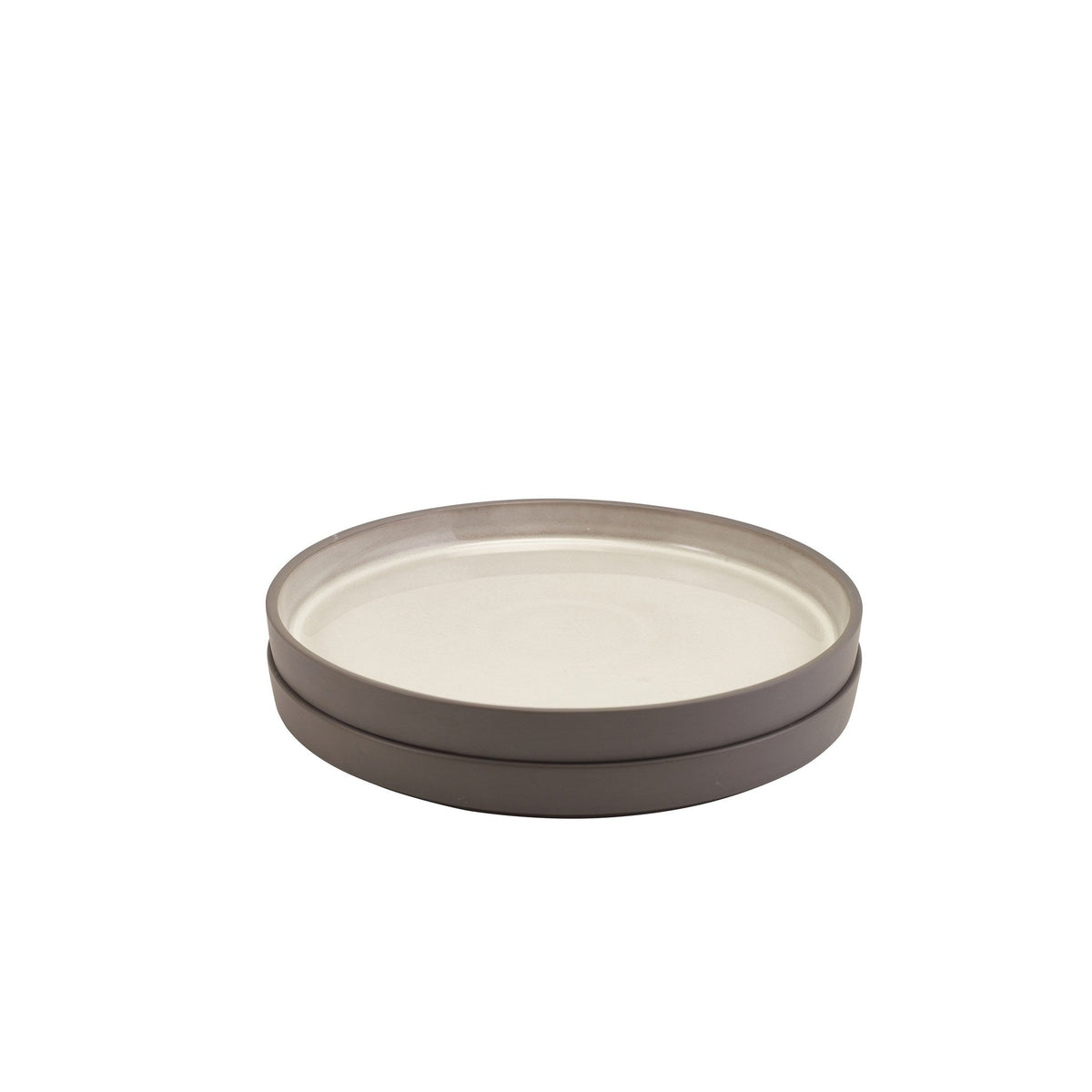 Kava grey porcelain presentation plate 20cm with unglazed wall, alternative view