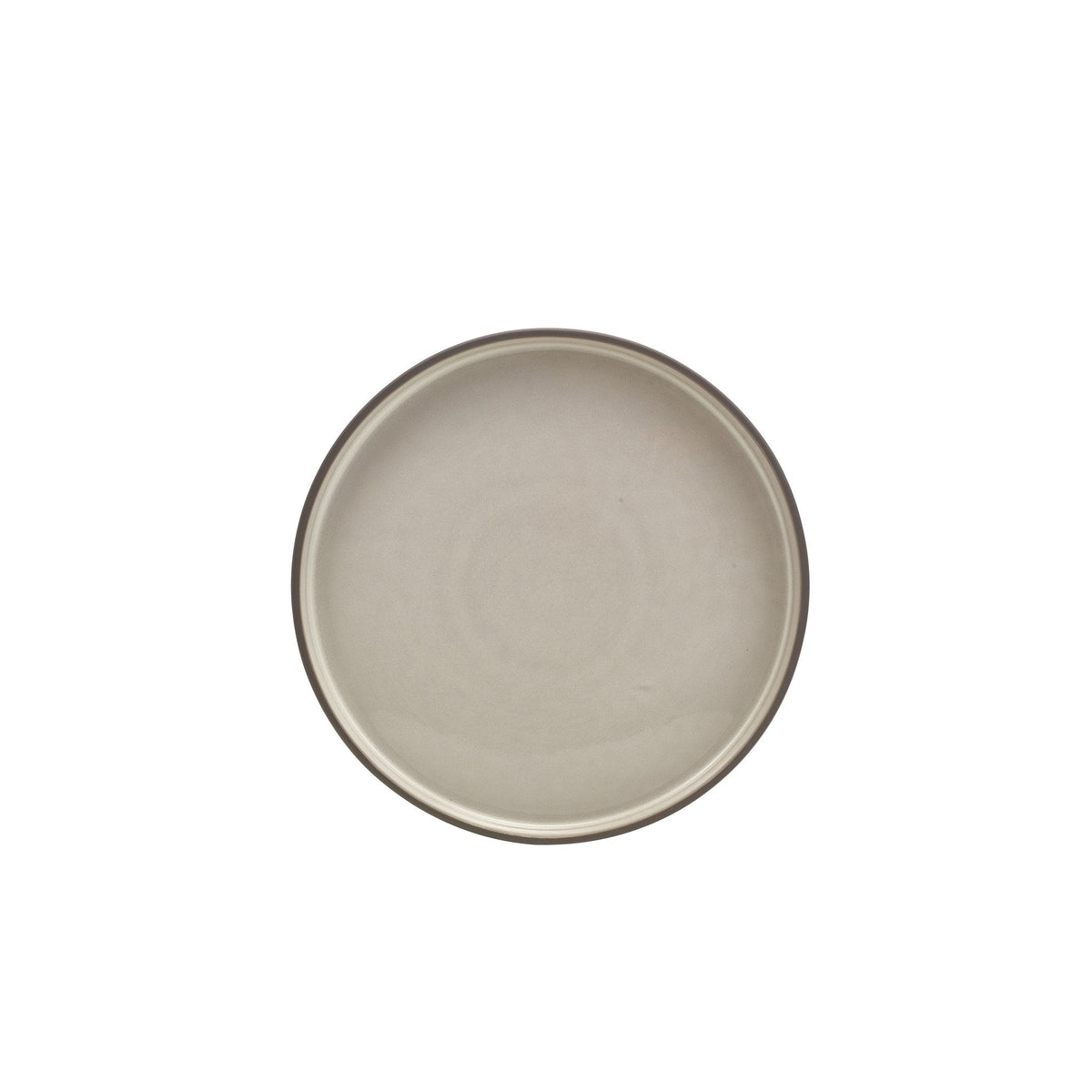 Kava grey porcelain presentation plate 25cm with satin glaze and unglazed wall, alternative view