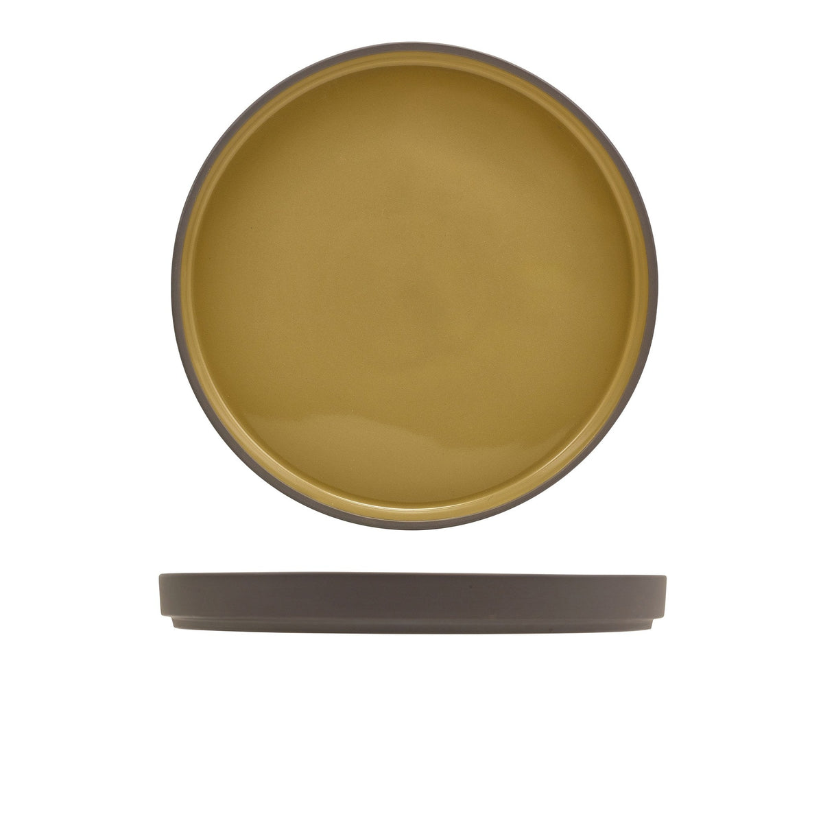 Kava yellow porcelain presentation plate 25cm, alternative view