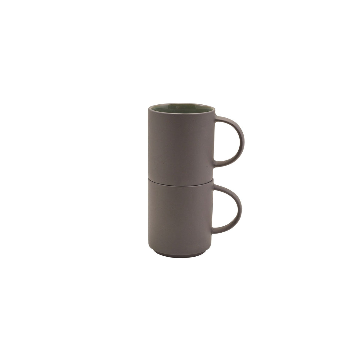 Kava green porcelain mug 27cl with satin glaze, alternative view