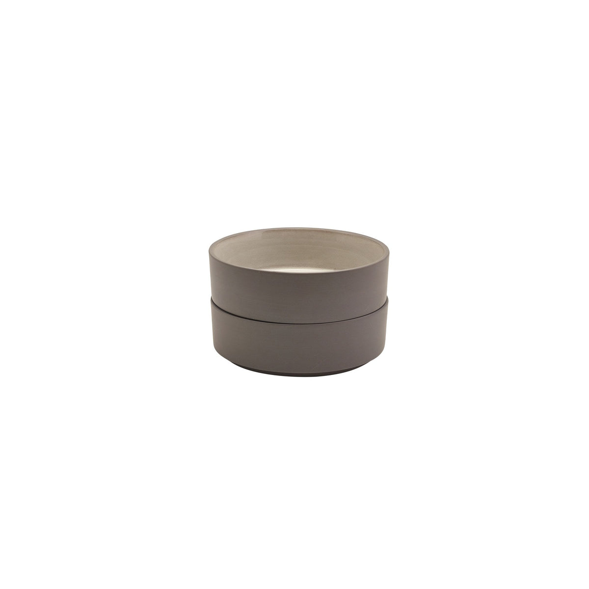 Kava grey porcelain presentation bowl 13cm with two tone finish, alternative view
