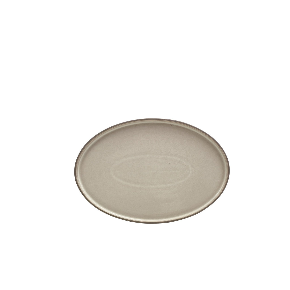Kava grey porcelain oval plate 28cm with unglazed wall, alternative view