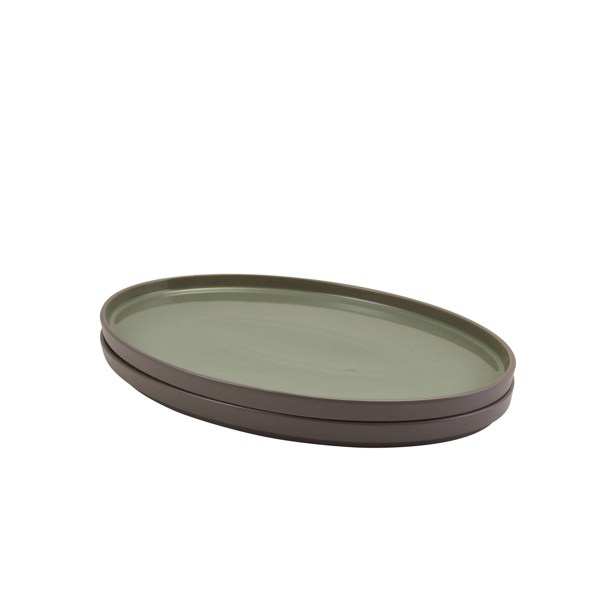 Kava green porcelain oval plate 28cm, alternative view