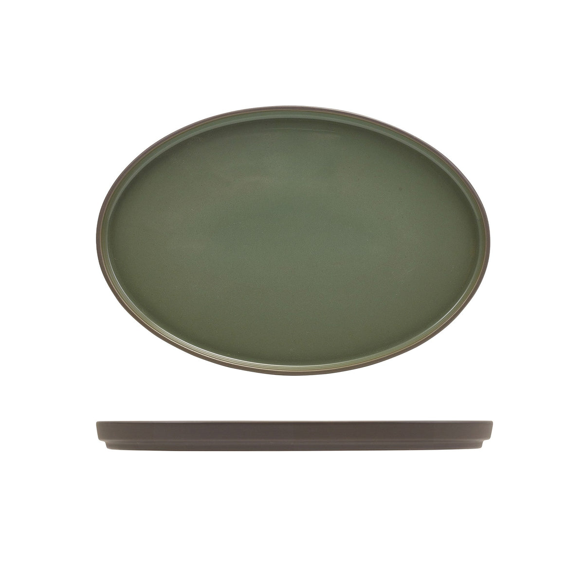 Kava green porcelain oval plate 28cm, alternative view
