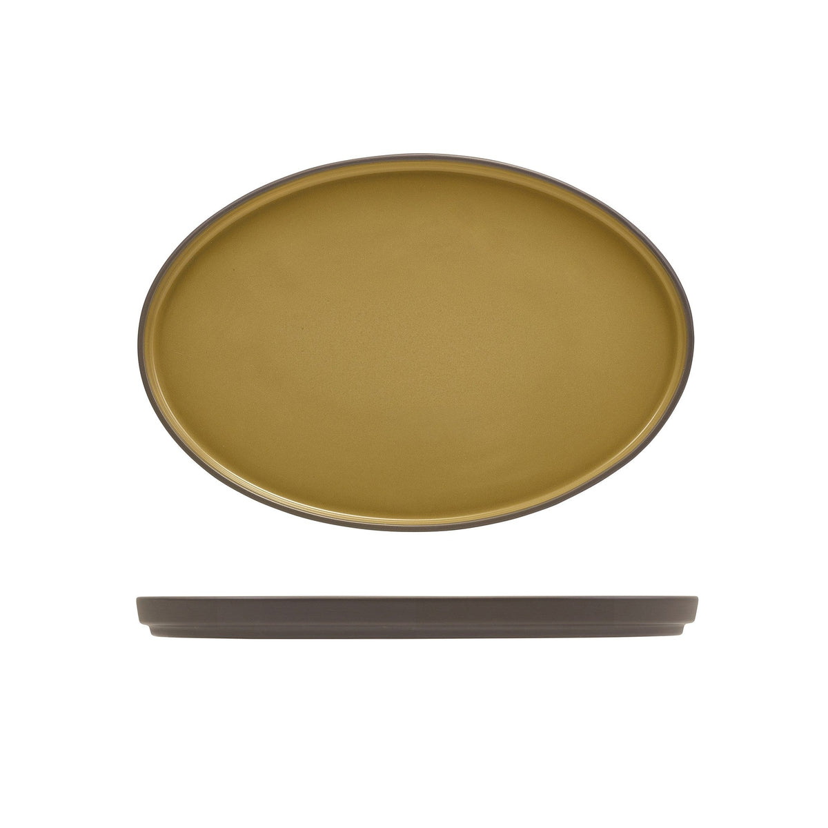 Kava yellow porcelain oval plate 28cm, alternative view