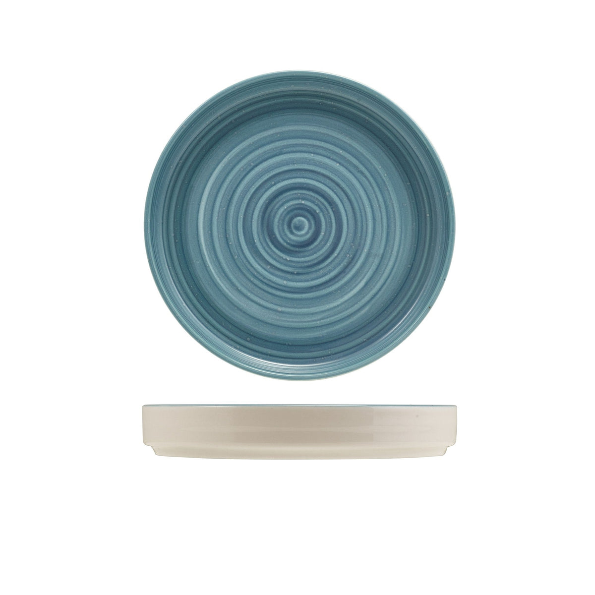 Miro blue reactive glaze porcelain presentation plate 18cm, alternative view