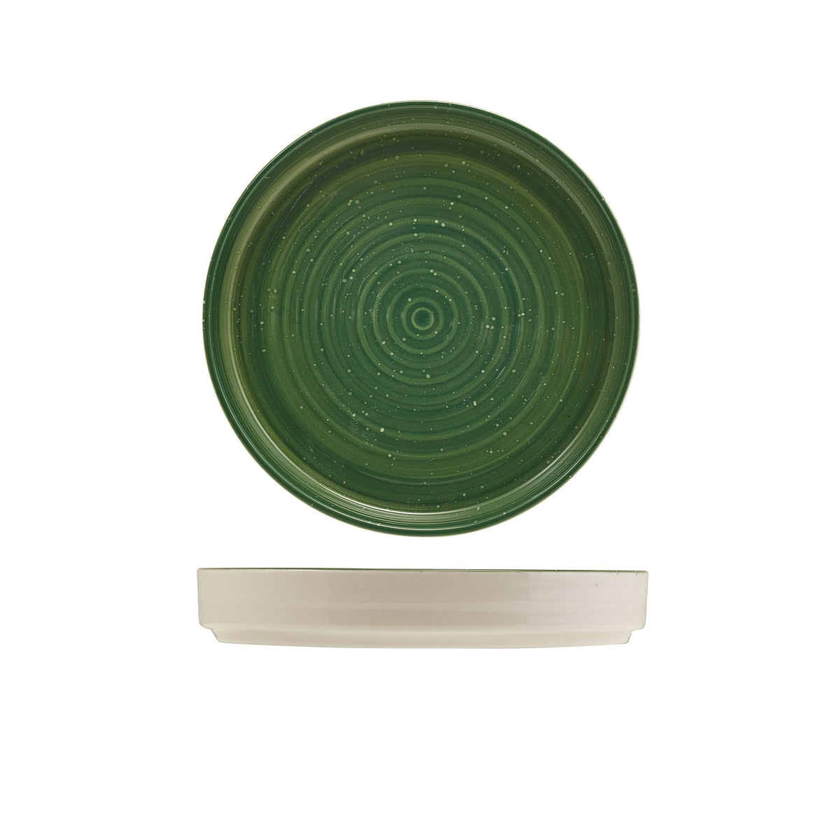 Miro green reactive glaze porcelain presentation plate 18cm, alternative view