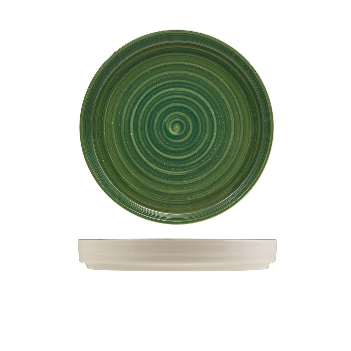 Miro green reactive glaze porcelain presentation plate 20.5cm, alternative view