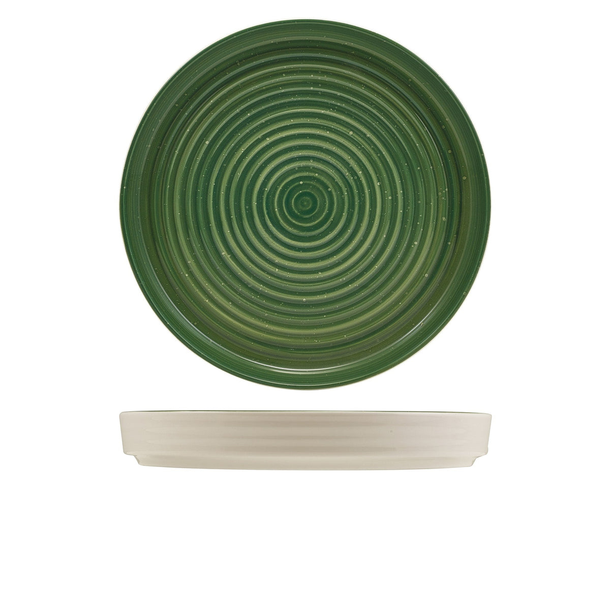 Miro green reactive glaze porcelain presentation plate 26cm, alternative view