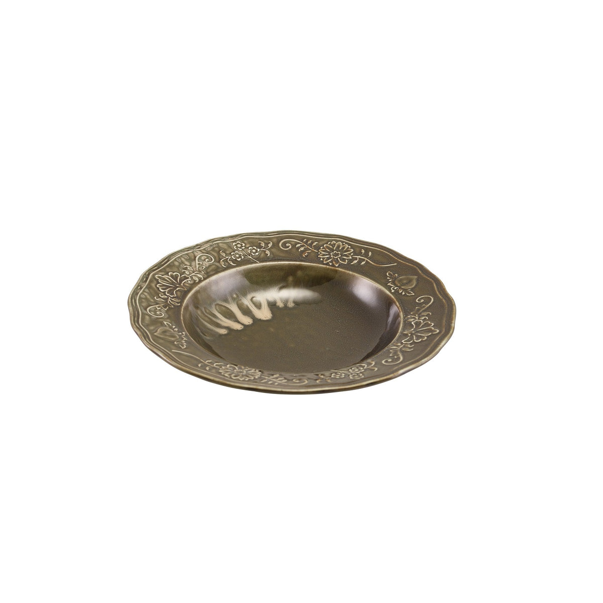 Reverie Ivy deep winged porcelain plate 23cm with embossed edges, alternative view
