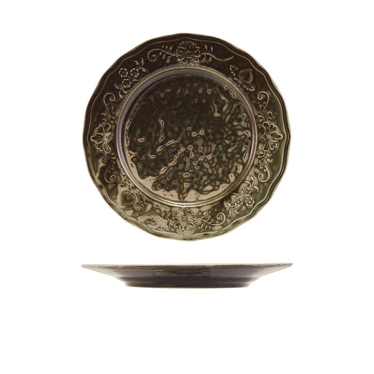 Reverie Ivy porcelain winged plate 26cm with embossed edges, alternative view