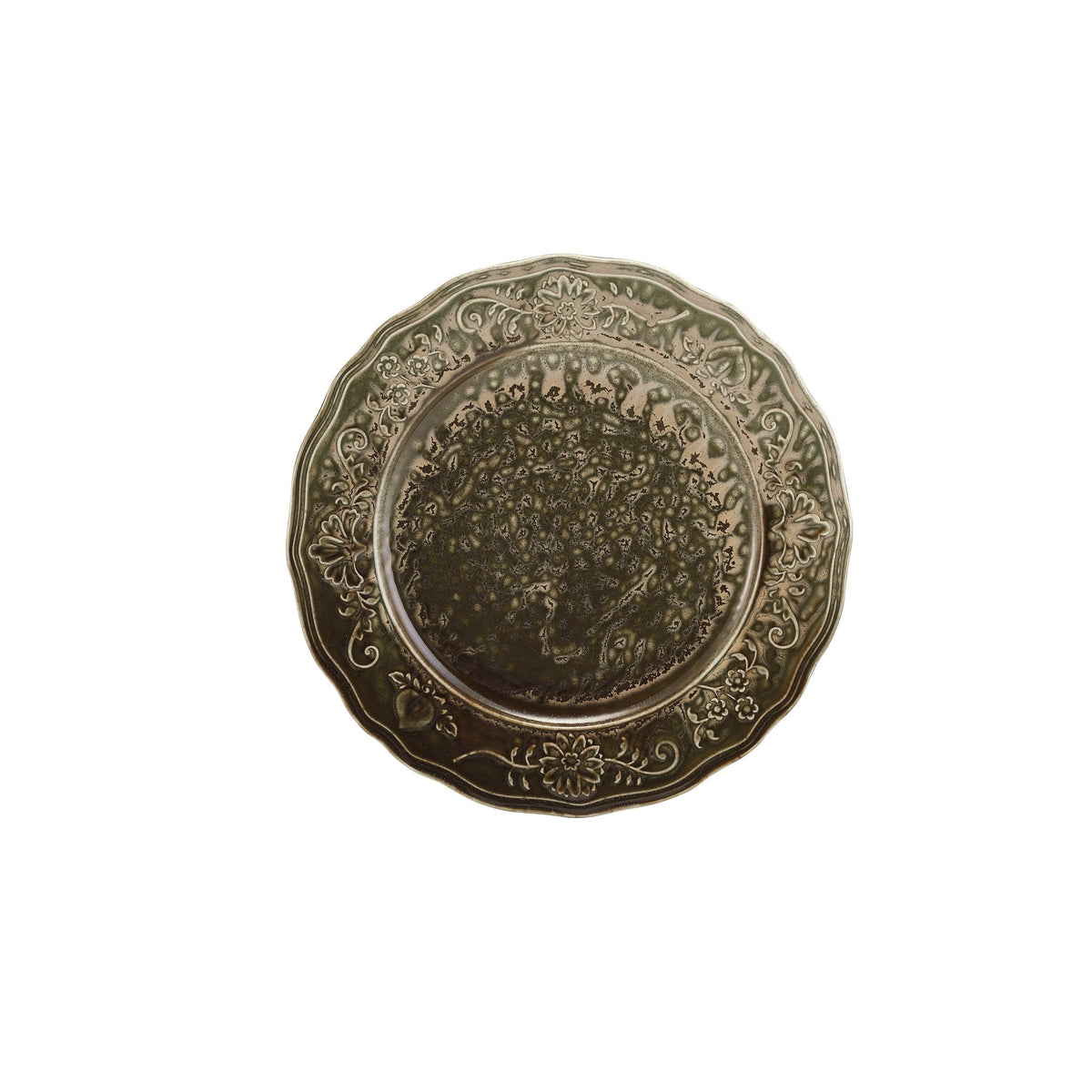 Reverie Ivy porcelain winged plate 30cm with ornate embossed edges, alternative view