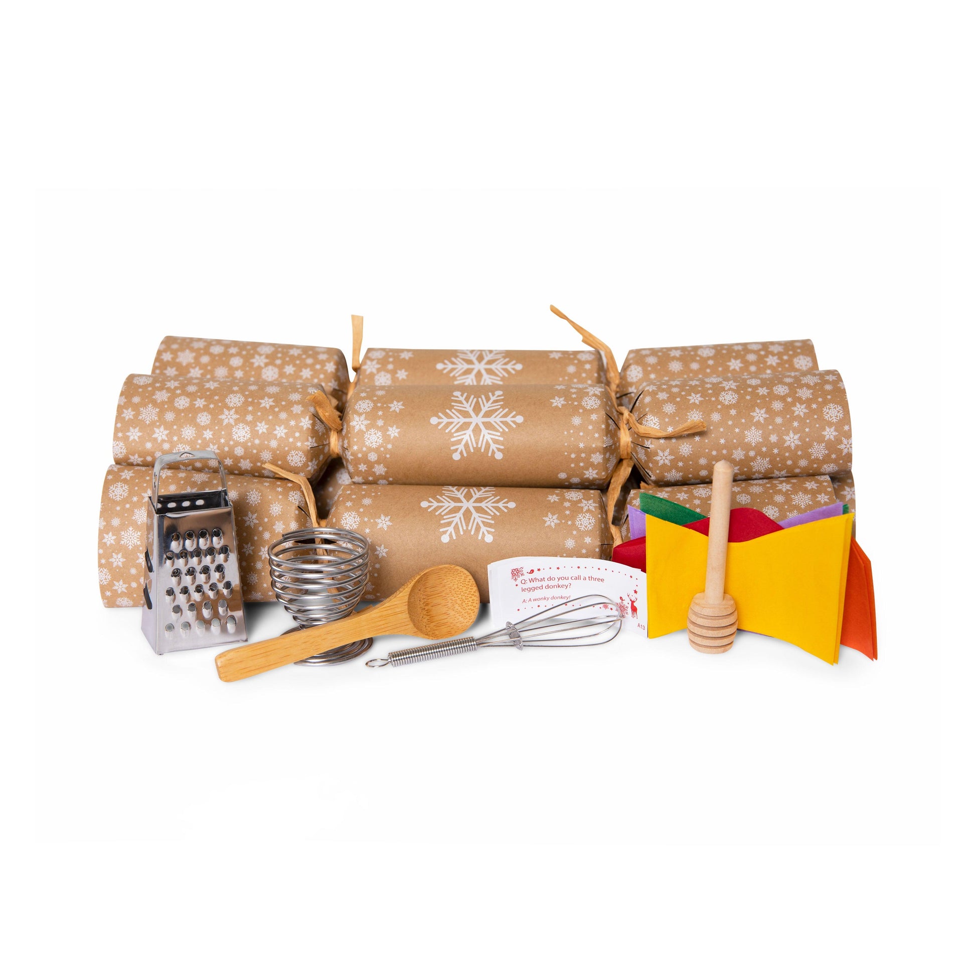 Plastic Free/Eco Friendly Deluxe Snowflake Eco- Friendly Kraft Christmas Crackers 12 Inch - BESPOKE77