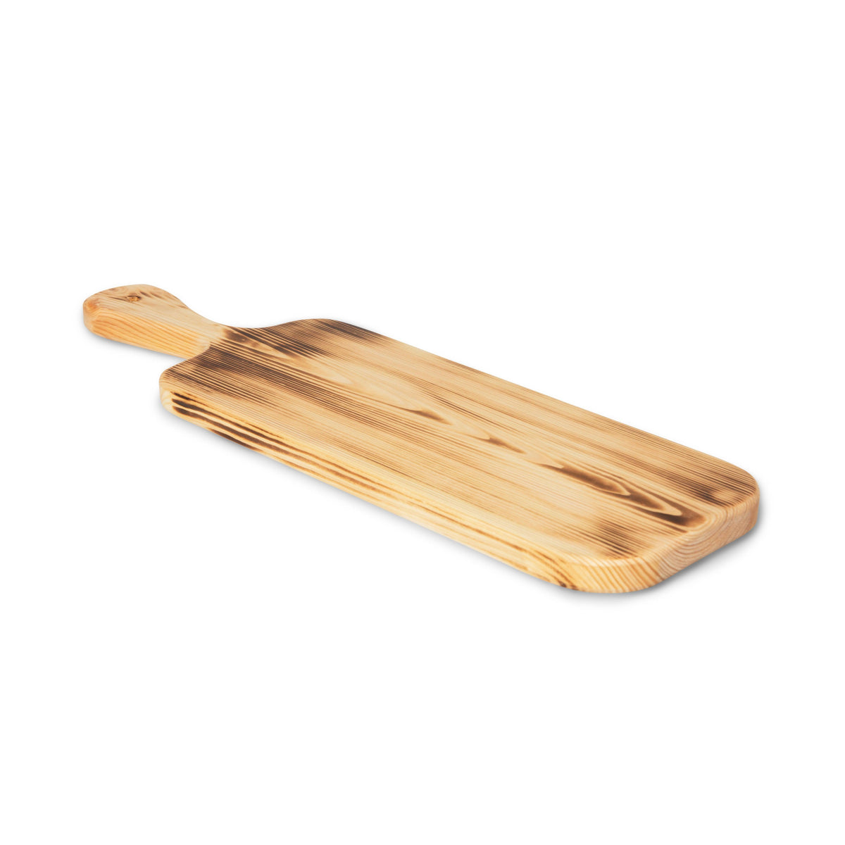 A Bespoke 77 Small Pine Serving Board/Paddle on a white background.