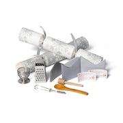 Eco Friendly Christmas Crackers 12 Inch -Deluxe Snowflake Print - White/Silver