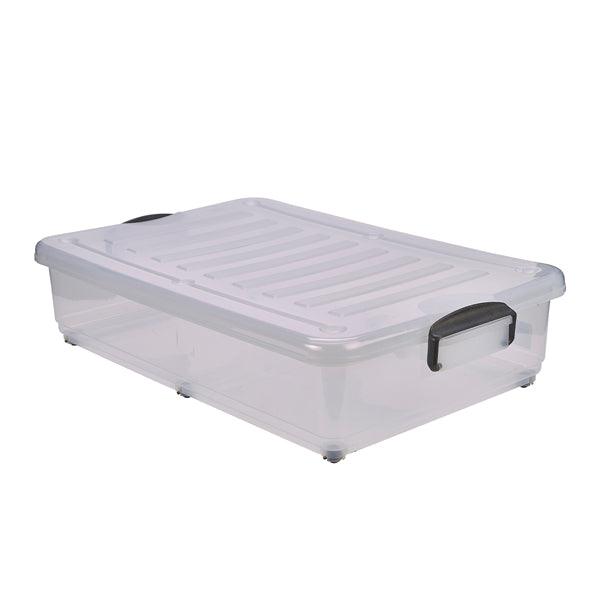 Storage Box 40L W/ Clip Handles On Wheels - BESPOKE 77