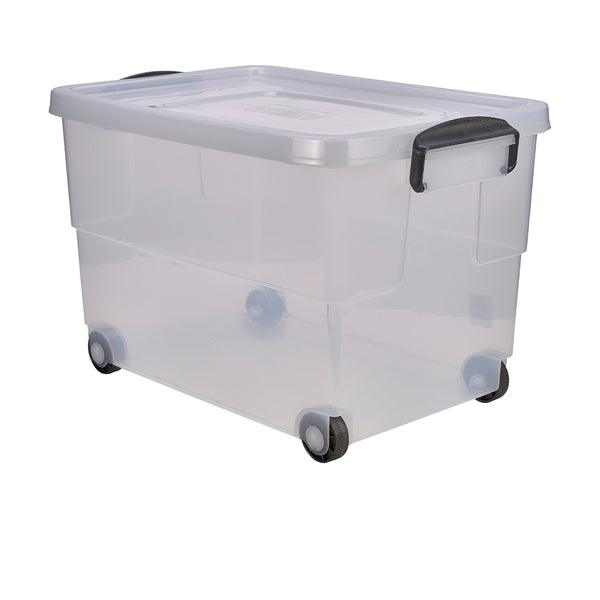 Storage Box 60L W/ Clip Handles On Wheels - BESPOKE 77