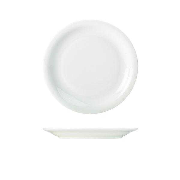 Genware Porcelain Narrow Rim Plate 22cm/8.5" - BESPOKE 77