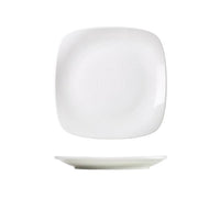 Genware Porcelain Rounded Square Plate 21cm/8.25" - BESPOKE 77