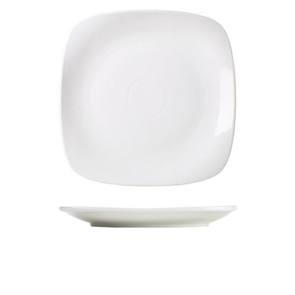 Genware Porcelain Rounded Square Plate 29cm/11.5" - BESPOKE 77
