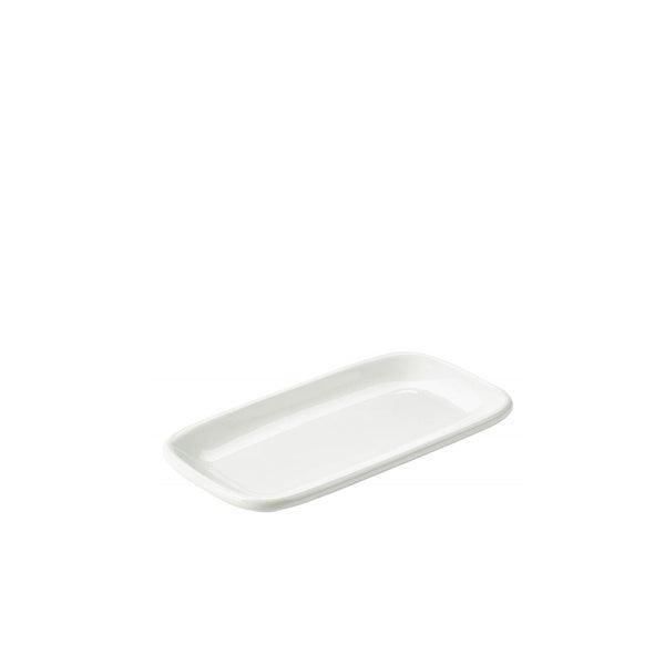 Genware Porcelain Rounded Rectangular Plate 19.5 x 10cm/7.75 x 4" - BESPOKE 77