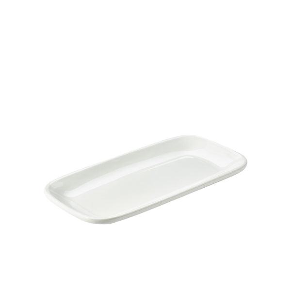 Genware Porcelain Rounded Rectangular Plate 29.5 x 15cm/11.5 x 6" - BESPOKE 77
