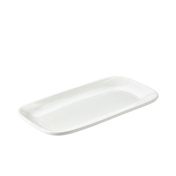 Genware Porcelain Rounded Rectangular Plate 35.5 x 19cm/14 x 7.5" - BESPOKE 77