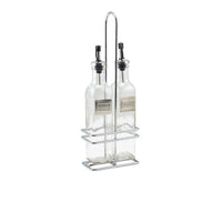 Square Glass Oil & Vinegar With Chrome Stand - BESPOKE 77