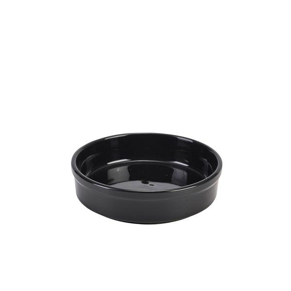 Genware Porcelain Black Round Dish 13cm/5" - BESPOKE 77