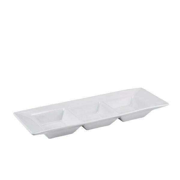 GenWare Porcelain Triple Dish 25.4 x 9cm/10 x 3.5" - BESPOKE 77