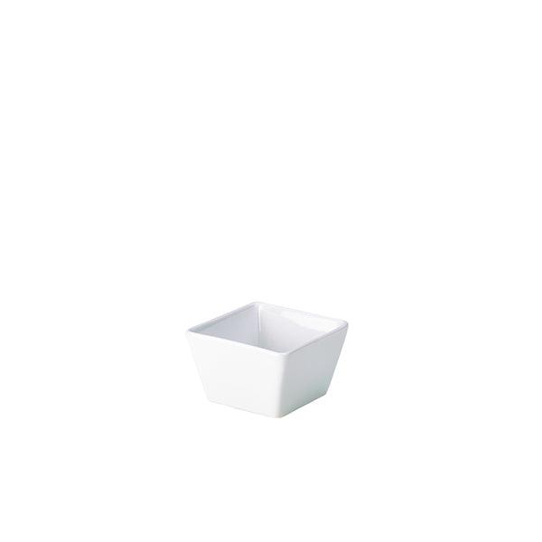 Genware Porcelain Square Dish 8.5 x 5.5cm/3.25 x 2.25" - BESPOKE 77