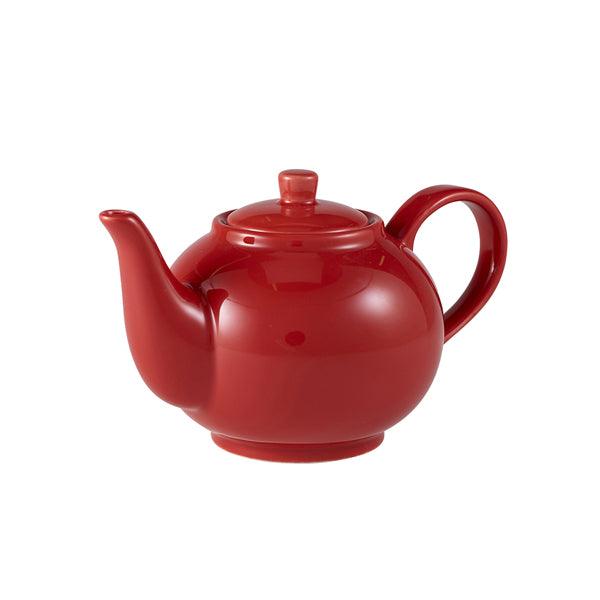 Genware Porcelain Red Teapot 45cl/15.75oz - BESPOKE 77