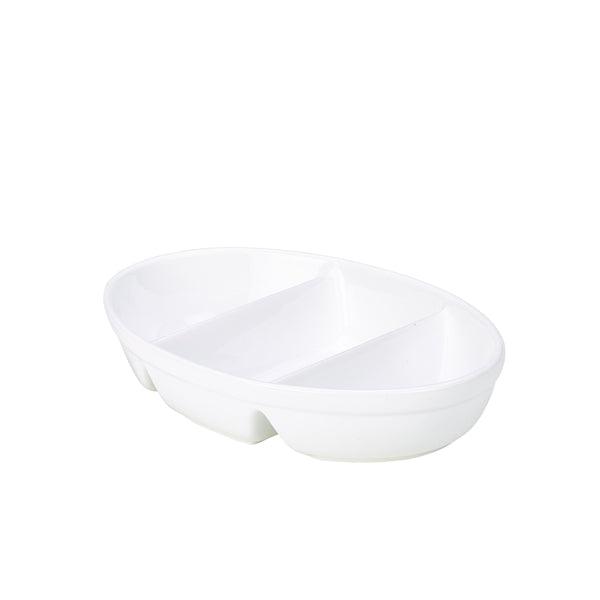 R.G.3 Divided Veg. Dish 28cm White - BESPOKE 77