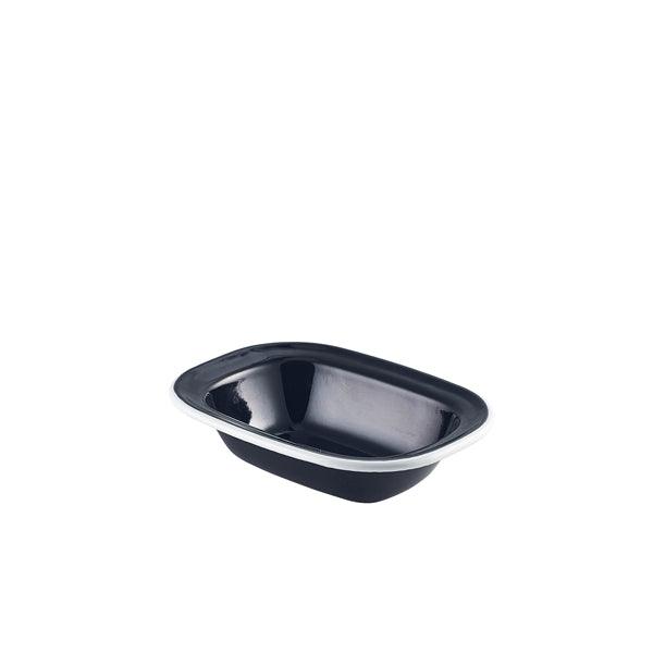 Enamel Pie Dish Black with White Rim 16cm - BESPOKE 77