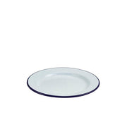 Enamel Wide Rim Plate White & Blue 20cm - BESPOKE 77