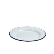 Enamel Wide Rim Plate White & Blue 24cm - BESPOKE 77