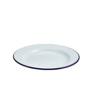 Enamel Wide Rim Plate White & Blue 26cm - BESPOKE 77