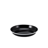 Enamel Rice/Pasta Plate Black with White Rim 20cm - BESPOKE 77
