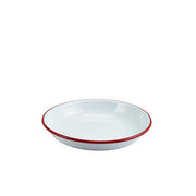 Enamel Rice/Pasta Plate White with Red Rim 20cm - BESPOKE 77