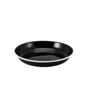 Enamel Rice/Pasta Plate Black with White Rim 24cm - BESPOKE 77