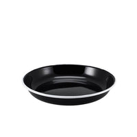 Enamel Rice/Pasta Plate Black with White Rim 24cm - BESPOKE 77