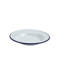 Enamel Deep Plate White & Blue 24cm - BESPOKE 77