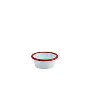 Enamel Ramekin White with Red Rim 8cm Dia 90ml/3.2oz - BESPOKE 77