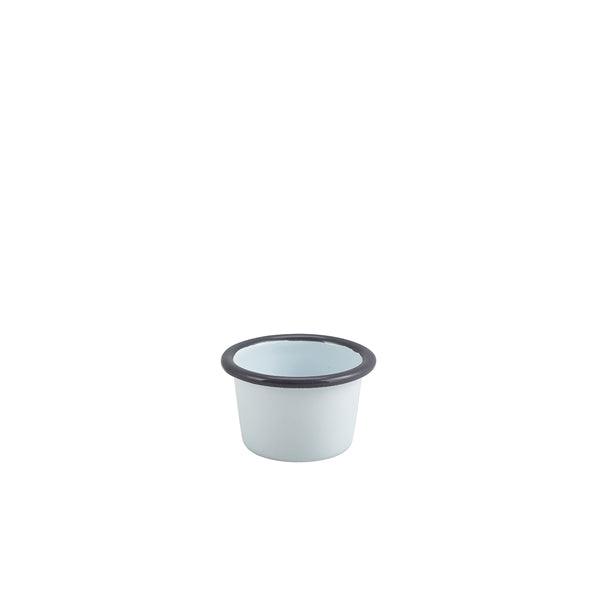 Enamel Ramekin White with Grey Rim 7cm Dia 90ml/3.2oz - BESPOKE 77