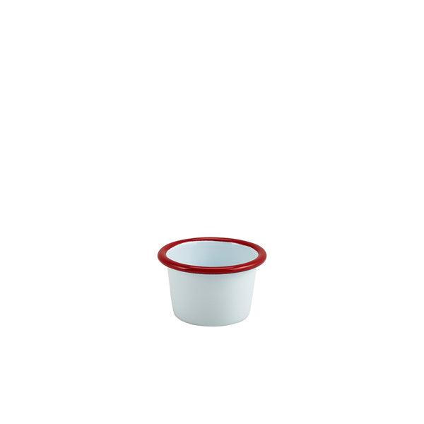 Enamel Ramekin White with Red Rim 7cm Dia 90ml/3.2oz – Bespoke 77