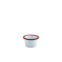Enamel Ramekin White with Red Rim 7cm Dia 90ml/3.2oz - BESPOKE 77