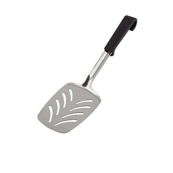 Genware Plastic Handle Slotted Turner Black - BESPOKE 77