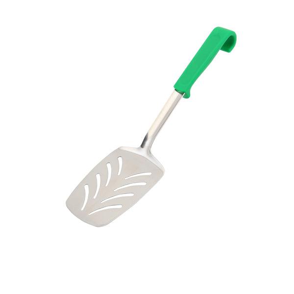 Genware Plastic Handle Slotted Turner Green - BESPOKE 77