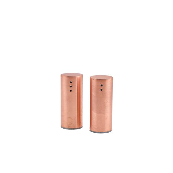 Copper Plated Straight Sided Salt & Pepper Set 7.5cm - BESPOKE 77